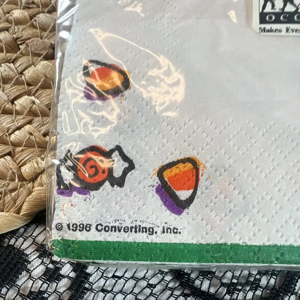 Every Occasion Vintage 1996 Halloween Pumpkin Black Cat Party Napkins 40 Ct